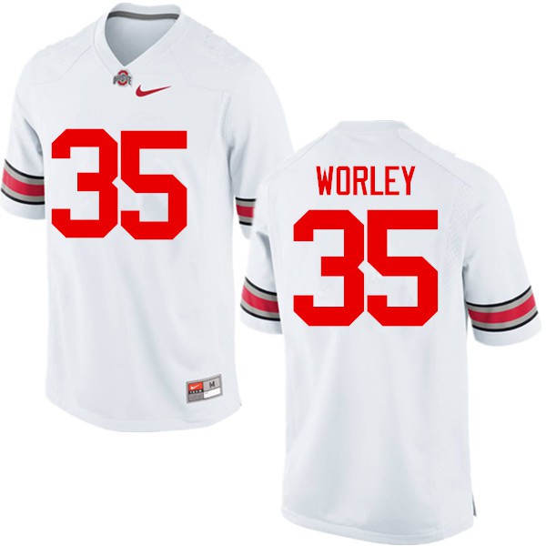 Ohio State Buckeyes #35 Chris Worley Men Embroidery Jersey White OSU64699